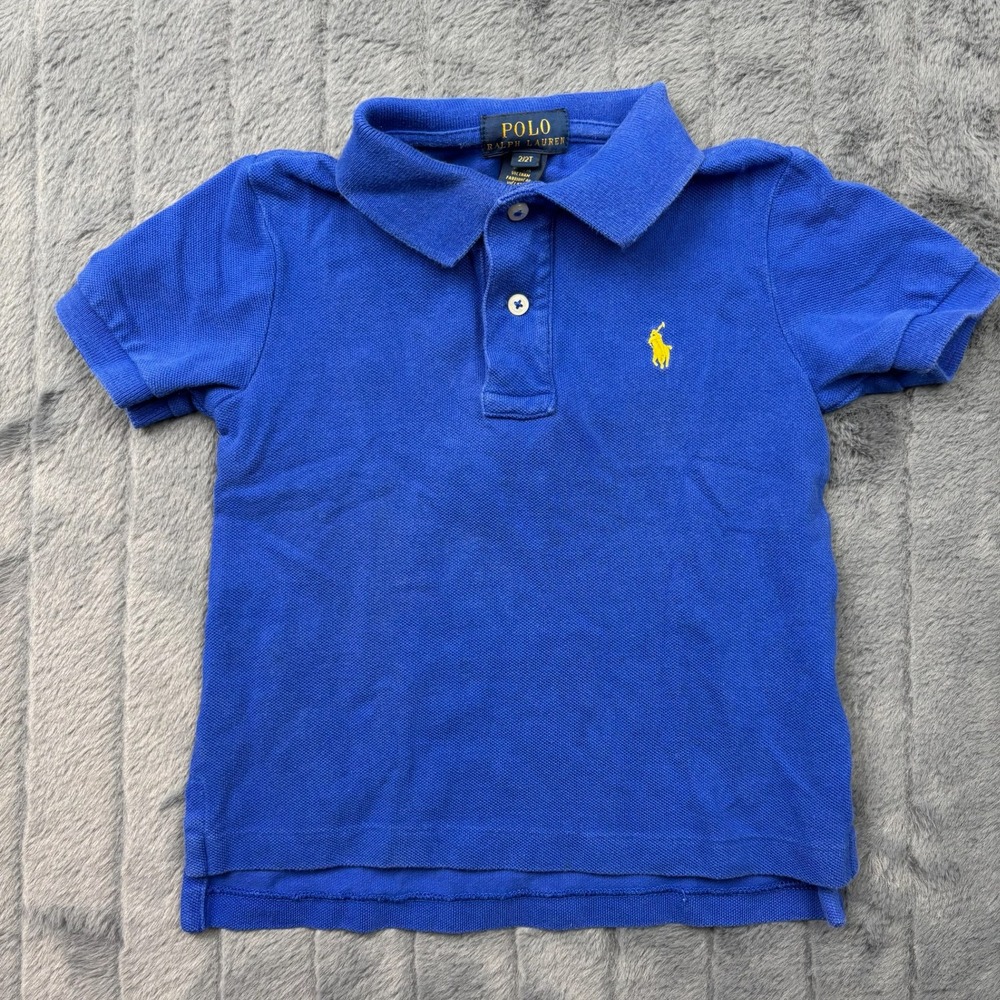 Polo Ralph Lauren Kids Blue Short Sleeve Cotton Polo Shirt Size 2T 2/2T